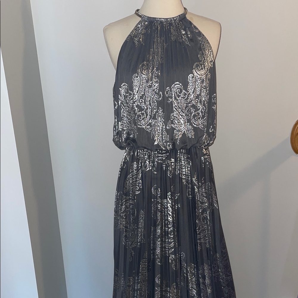 MSK Silver and Gray Maxi Dress